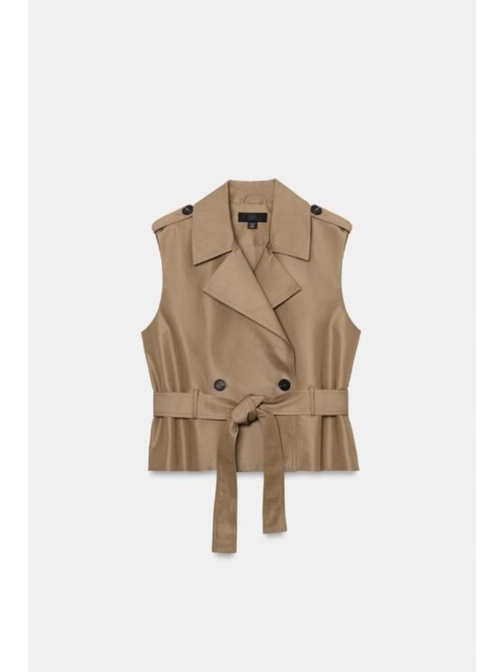 ZARA BELTED DOUBLE BREASTED SHOULDER PAD VEST - Picture 7 of 9